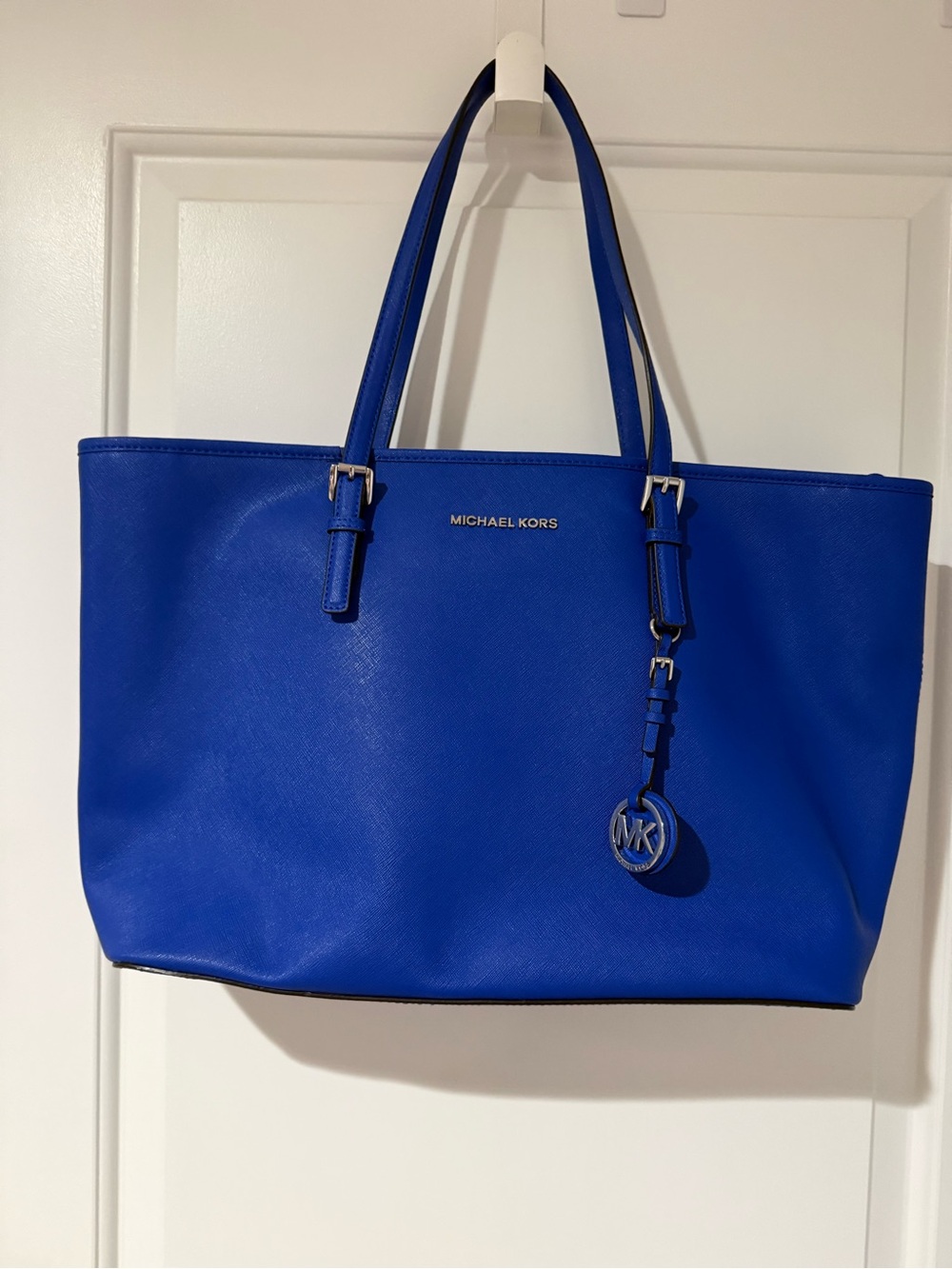 Michael Kors Blue Leather Jet Set Tote Large Bag NWOT